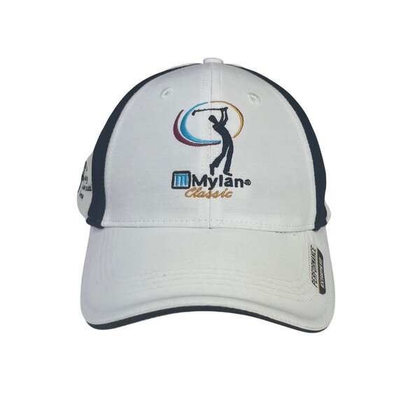 Mylan Classic Performance Golf Cap Hat White Adjustable Strap Back New - Picture 1 of 14